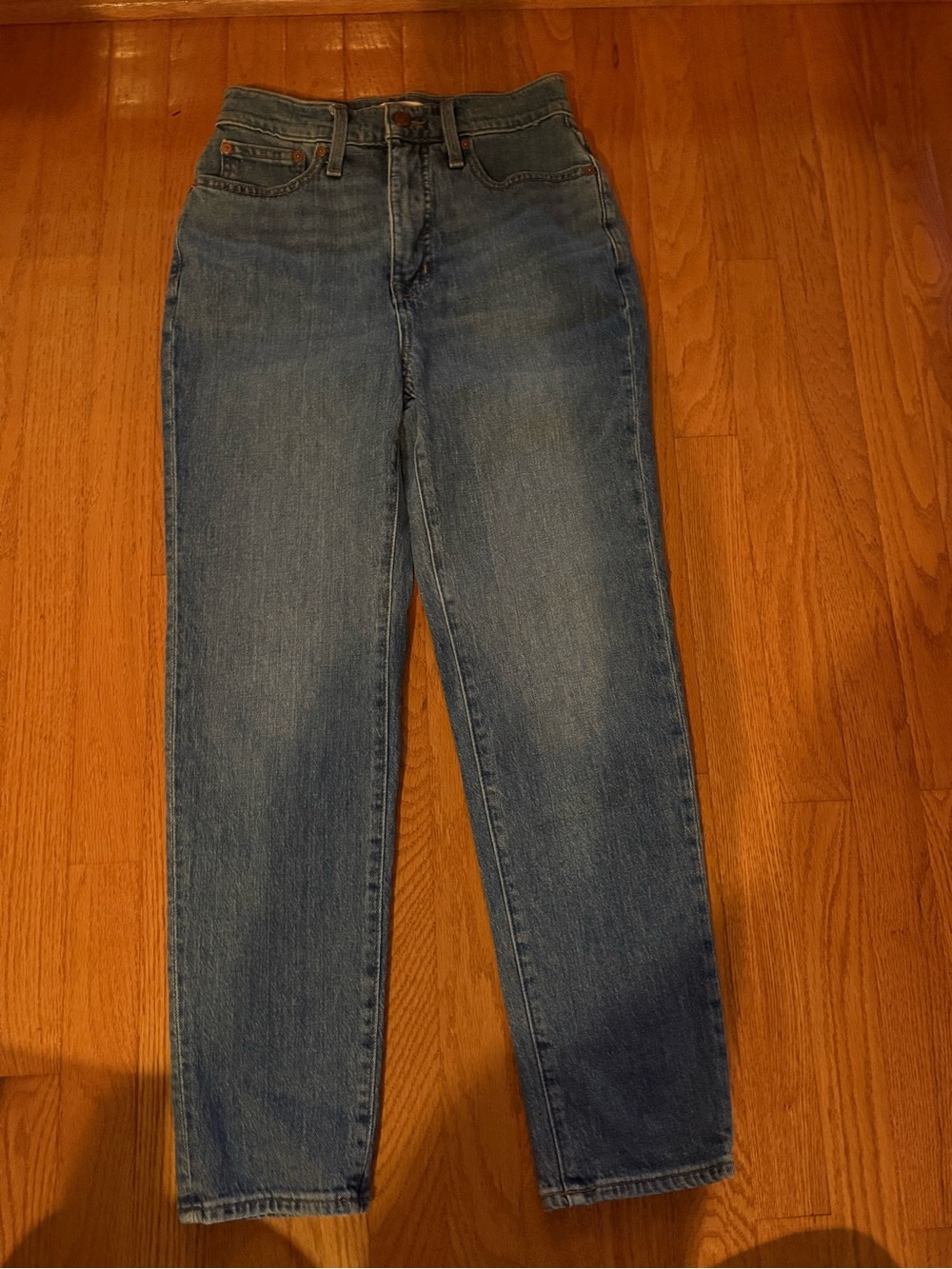 Madewell High-Rise Straight Leg Jeans in Medium Blue